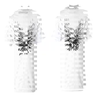 背中には白い天使の羽 Tシャツ - Kawaiitshirt