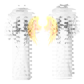 背中には金色の天使の羽 Tシャツ - Kawaiitshirt