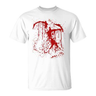 血まみれの傷 ハロウィンコスチューム 血はね けが ゾンビ Tシャツ - Kawaiitshirt