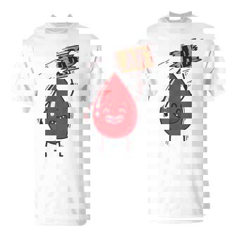 血液型 Ab 血液ドロップ シールドハート付き Tシャツ - Kawaiitshirt