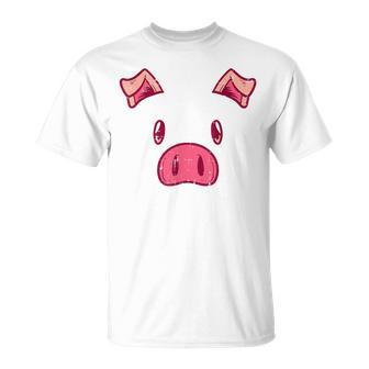 豚の顔 かわいいハロウィン 豚 動物 コスチューム メンズ レディース キッズ Tシャツ - Kawaiitshirt