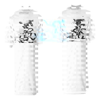 趣味のサイクリストのためのおしゃれな面白いロードバイク猫。 Tシャツ - Kawaiitshirt
