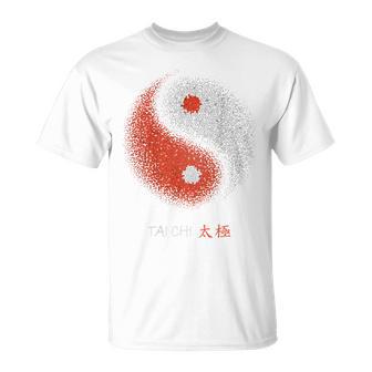 陰陽太極拳アート、背中にプリント Tシャツ - Kawaiitshirt