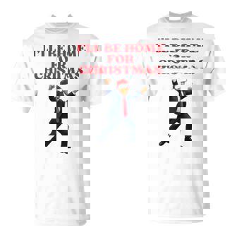 面白いトランプサンタハット、クリスマスに家に帰るよ 長袖tシャツ Tシャツ - Kawaiitshirt