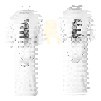 面白いペットフェレット ポケットの中のファニー フェレット Tシャツ - Kawaiitshirt