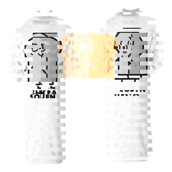 食パン 顔 イラスト かわいい おもしろ 面白い 簡単 シンプル ゆるい 食パン好き Tシャツ - Kawaiitshirt