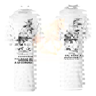 馬の水彩画、乗馬、優雅な高速ランニング馬 Tシャツ - Kawaiitshirt