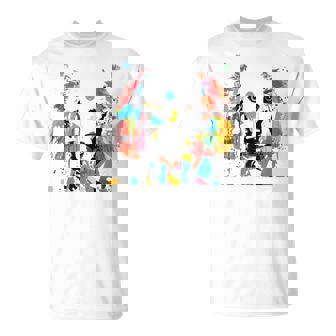 鮮やかな犬のアート スプラッシュカラー 抽象画 Tシャツ - Kawaiitshirt