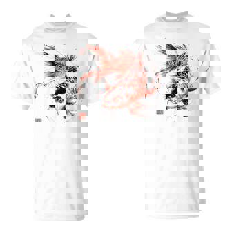 鯉 赤黒 アクアリウム ニシキゴイ 観賞魚 イラスト バックプリント Tシャツ - Kawaiitshirt