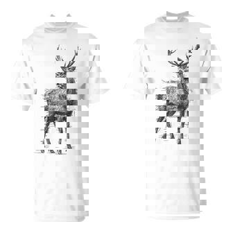 鹿 絵 グラフィック 動物 アート モチーフ 鹿 Tシャツ - Kawaiitshirt