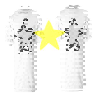 黄色い星と黒のアウトライン Tシャツ - Kawaiitshirt