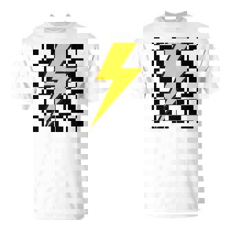 黄色の稲妻チェッカー審美的レーシング 長袖tシャツ Tシャツ - Kawaiitshirt