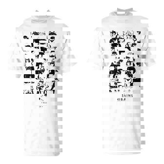 黒柴たくさん かわいい柴犬 柴犬イラスト Tシャツ - Kawaiitshirt