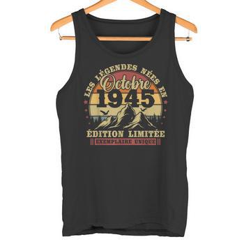 T-shirt Anniversaire 80 Ans 'Né En 1945' - Cadeau Original Vintage Pour Homme Ou Femme - Idéal Fête Et Humour