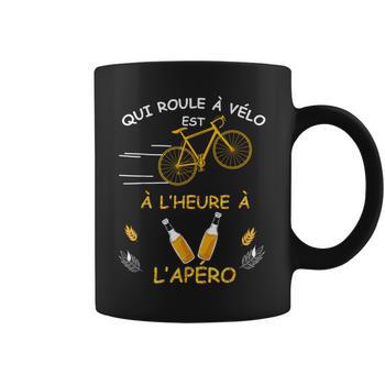Sweat à Capuche Vélo Apéro Humour - 'Qui Roule à Vélo Est à L'heure à L'apéro', Cadeau Cycliste Drôle