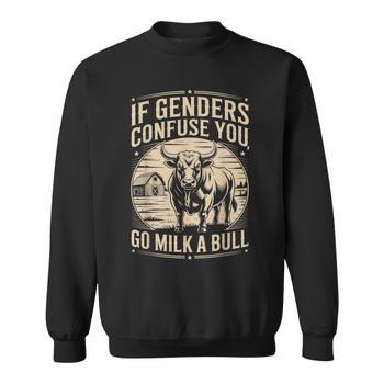 Try Milking A Bull Meme XuGGYXD If Genders Confuse You Go Milk A Bull T- Shirt - 100% Cotton Unisex Tee (2-Sided Print) Funny Saying T-shirt