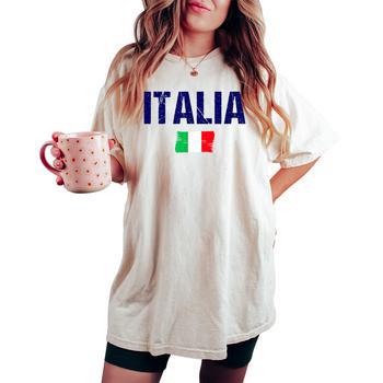 Débardeur Femme Avec Drapeau Italie - Idée Cadeau Italienne Pour Femme Ou Fille | T-Shirt Sportif Voyage
