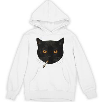 Black Cat Meme Cat Smoking Cigarette Cat Lovers Sweatshirt