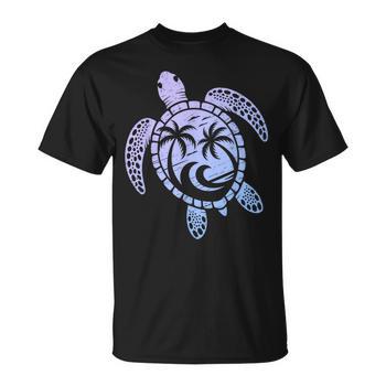 Débardeur Imprimé Tortue De Mer Et Palmiers – Coupe Classique, Léger, Unisexe