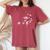 ヴィンテージ桜 日本の桜の花グラフィカルアート レディースオーバーサイズコンフォートTシャツ Crimson ヴィンテージ桜 日本の桜の花グラフィカルアート レディースオーバーサイズコンフォートTシャツ Crimson