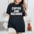 Coffee & Records 面白いビニールレコードコレクターミュージック レディースオーバーサイズコンフォートTシャツ 黒 Coffee & Records 面白いビニールレコードコレクターミュージック レディースオーバーサイズコンフォートTシャツ 黒