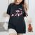 ヴィンテージ桜 日本の桜の花グラフィカルアート レディースオーバーサイズコンフォートTシャツ 黒 ヴィンテージ桜 日本の桜の花グラフィカルアート レディースオーバーサイズコンフォートTシャツ 黒