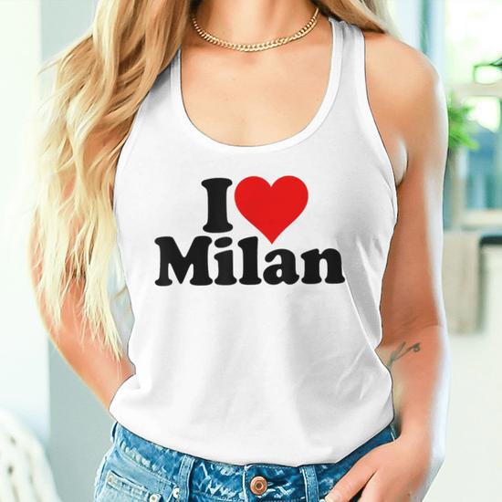 Débardeur "I Love Milano" - Homme Femme - Cadeau Pour Fans De Milan Et De L'Italie