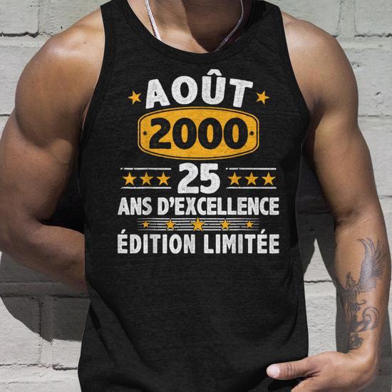 Débardeur Anniversaire 2000 - Vintage 'Birthday 2000 Man 2000' - Cadeau Drôle Pour Homme/femme Né(e) En 2000