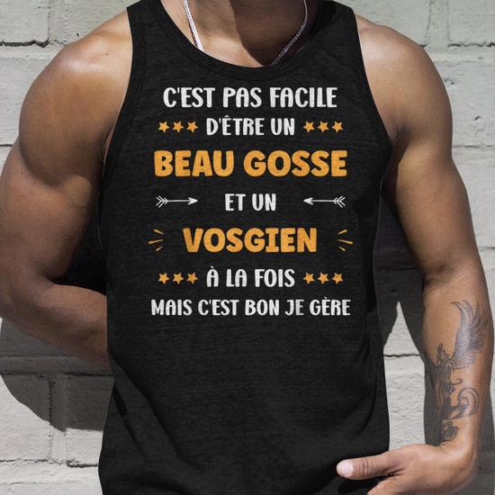 Débardeur Humour Vosges – « Pas Parfait Mais Vosgien », Cadeau Drôle Pour Homme, Léger Et Coupe Classique