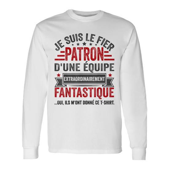 T-shirt Humour "Qui Est Le Patron ?" - Idée Cadeau Drôle - Coupe Classique, Léger, Manches Doubles Coutures - 4