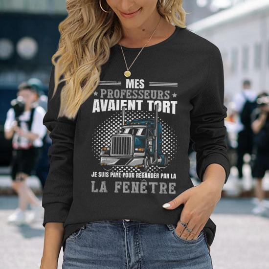 Cadeau Routier Humour Homme Camion T-shirt imprimé au dos