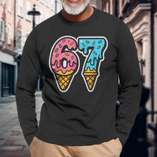 67 dress ice cream Mason Cute Meme Six Seven Long Sleeve T-Shirt Feature_Slip-Resistant ◽ Overlock seams russian 67 ice cream Simple Mermaid Velvet Backless Size:38 Long