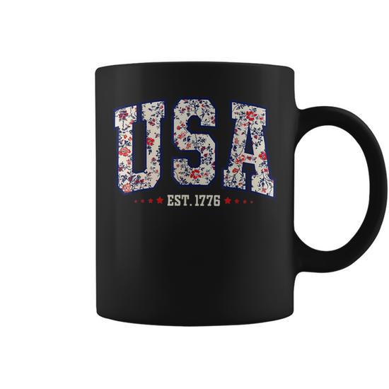 Floral Usa Est 1776 Girly 4Th Of July American Girl Coffee Mug | Mazezy