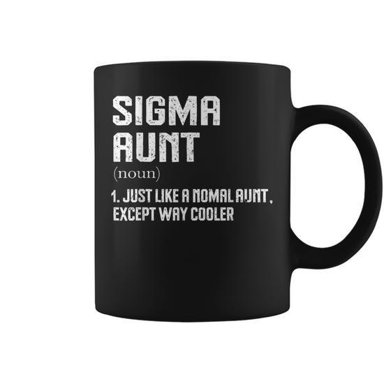 Sigma Aunt Auntie Humor Saying Trendy Coffee Mug - Monsterry