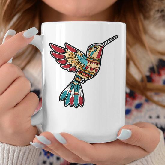 Native American Haida Hummingbird Tlingit Indian Pride Coffee Mug - Seseable