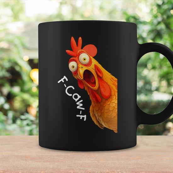 T-Shirt Humoristique 'Funny Chicken Coffee Lover' - F-Caw-F Cawfee, Taille Au Choix
