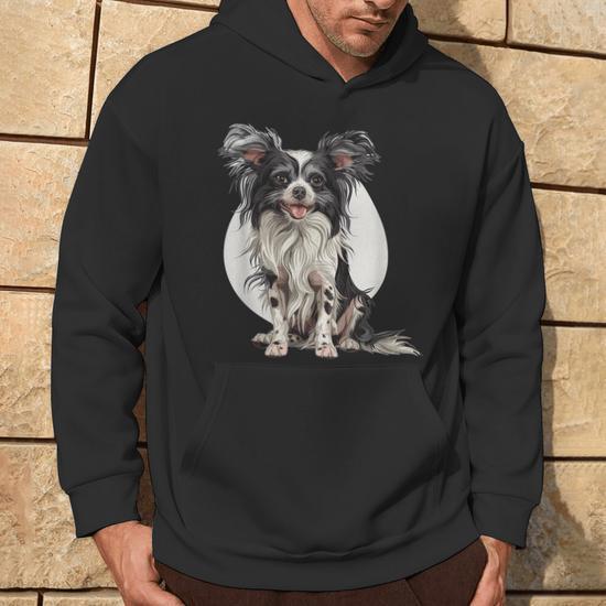 Sweat à Capuche Motif Chien Chinois à Crête Et Kimono - Style Kawaii Manga Japonais - 241 G Coupe Classique