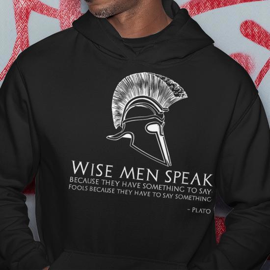 Sweatshirt Citation De Platon En Grec Attique - Philosophie Classique - Homme Qui Réfléchit à Ce Qu'il A Vu