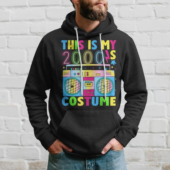 Sweat à Capuche Rétro Années 2000 - Design Vintage Avec Téléphone Portable Et Lecteur CD, Pour Fêtes à Thème Et Style Décontracté - 9