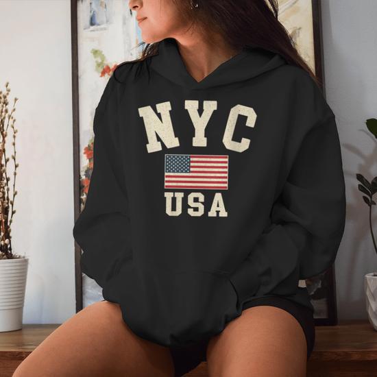 Sweat à capuche en molleton 'USA' BLANC – Algérie