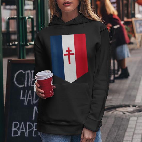 Sweat à Capuche La Croix De Lorraine V3 Vintage - Art Gothique