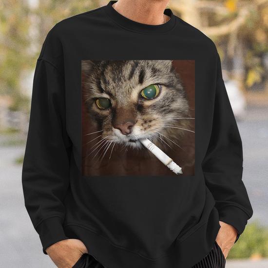 black cat smoking a cigarette Black Cat Smoking Cigar