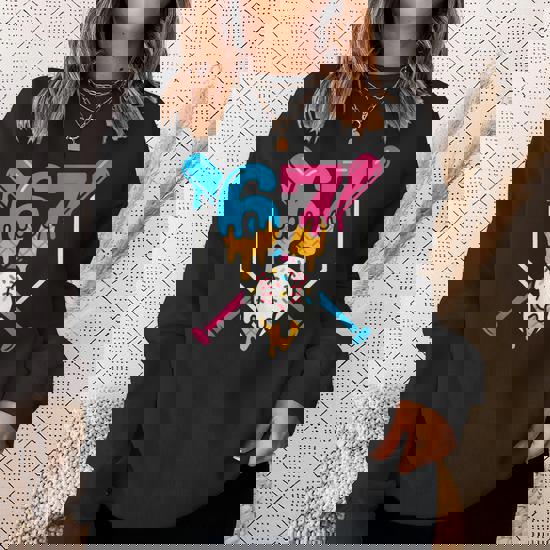 60’s S/S SWEAT SHIRT Six Seven Baseball Ice Cream Drip Cool 67 Gen Alpha Slang