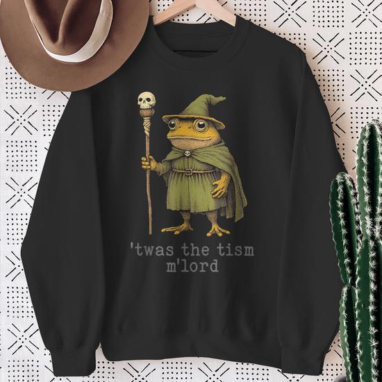 Twas The 'Tism M'lord Wizard Frog Witch Sweatshirt - Thegiftio