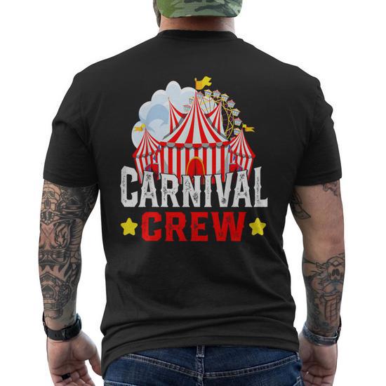 Carnival Crew Circus Staff Costume Circus Theme Party Men's T-shirt Back  Print | Mazezy