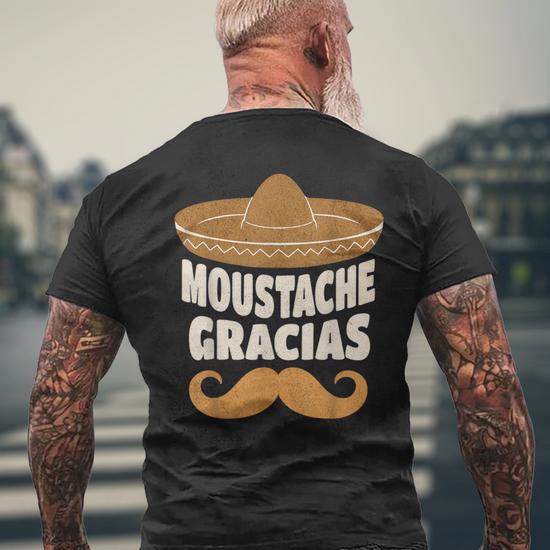 Débardeur Humour 'Moustache Gracias' - Cadeau Drôle Pour Homme, Papa, Hipster - Coupe Classique, Léger - 7