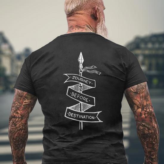 Vintage Quote Journey Before Destination Basic Stormlight Men's T