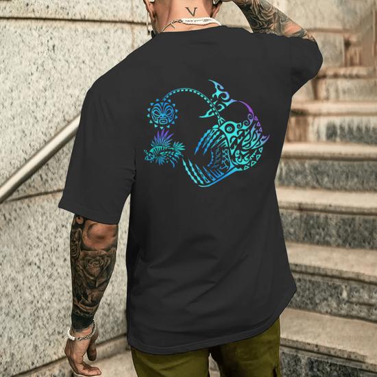 Camiseta Sin Mangas Hombre: Pez Pescador Maorí Tribal Hawaiano Y Pez León – Océano Y Surf