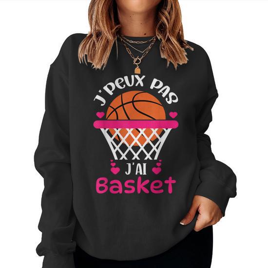 Sweatshirt Noël Motif Ballon De Basket Et Sapin - Coupe Classique, Col Tissé - 241 G - Idéal Pour Les Fêtes