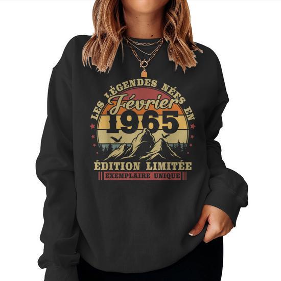 Sweatshirt Anniversaire 60 Ans Homme - Né En 1965, Cadeau Humoristique | 241 G, Coupe Classique, Col Tissé